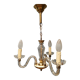 Small Venetian chandelier, three-burner twisted blown glass 1950s - Brass, Glass