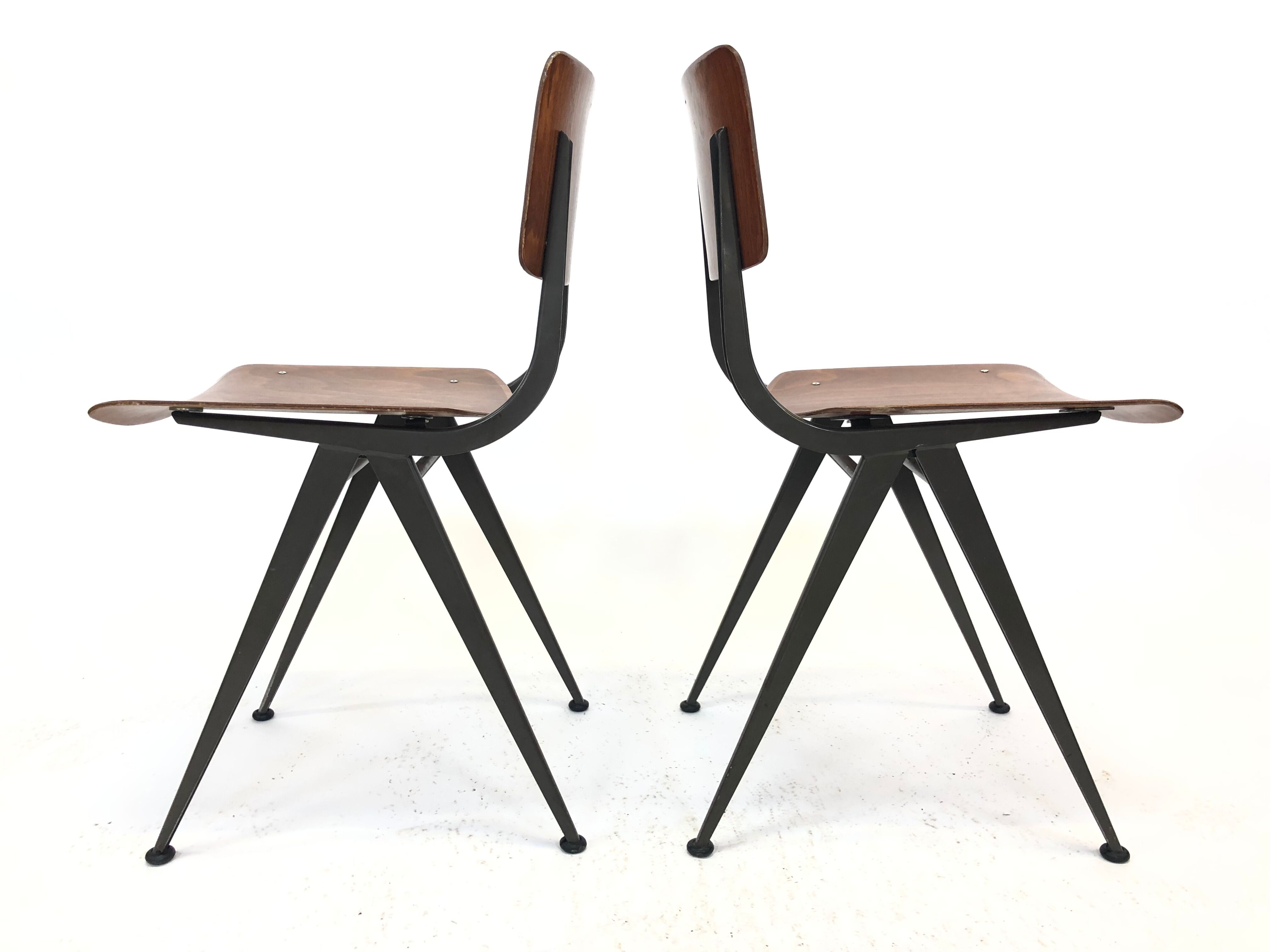Vintage Eromes Marko school compass Chair set of 4