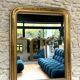 Louis-Philippe mirror gilded with gold leaf, 110.5cm/86cm trumeau
