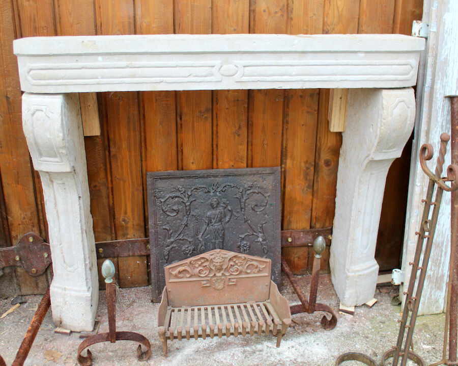 Stone fireplace