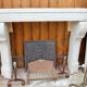Stone fireplace
