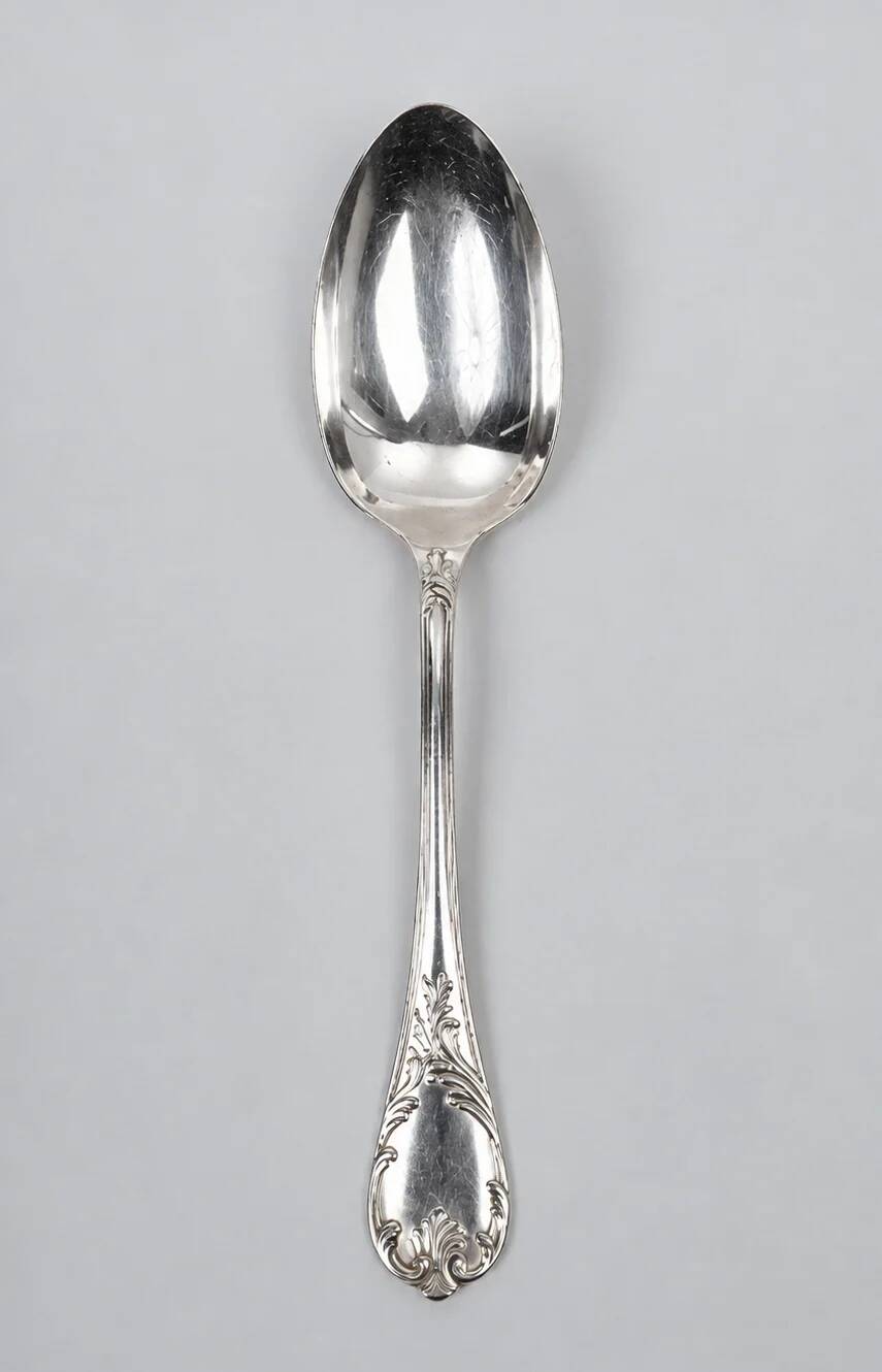 Twelve large Christofle Marly table spoons, silver-plated.