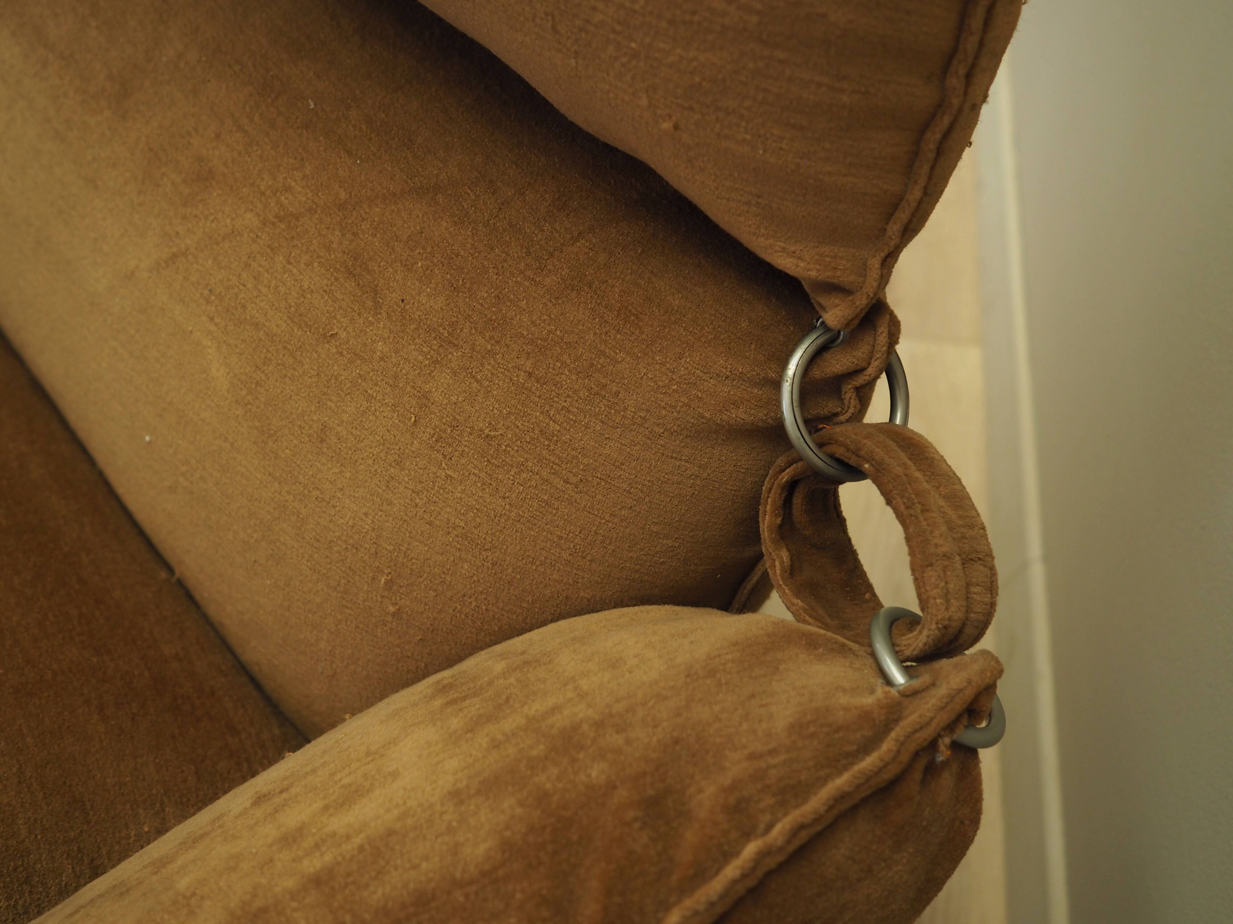 Brown velvet sofa, Italian design, 1970s, manufacturer: Dall'Oca