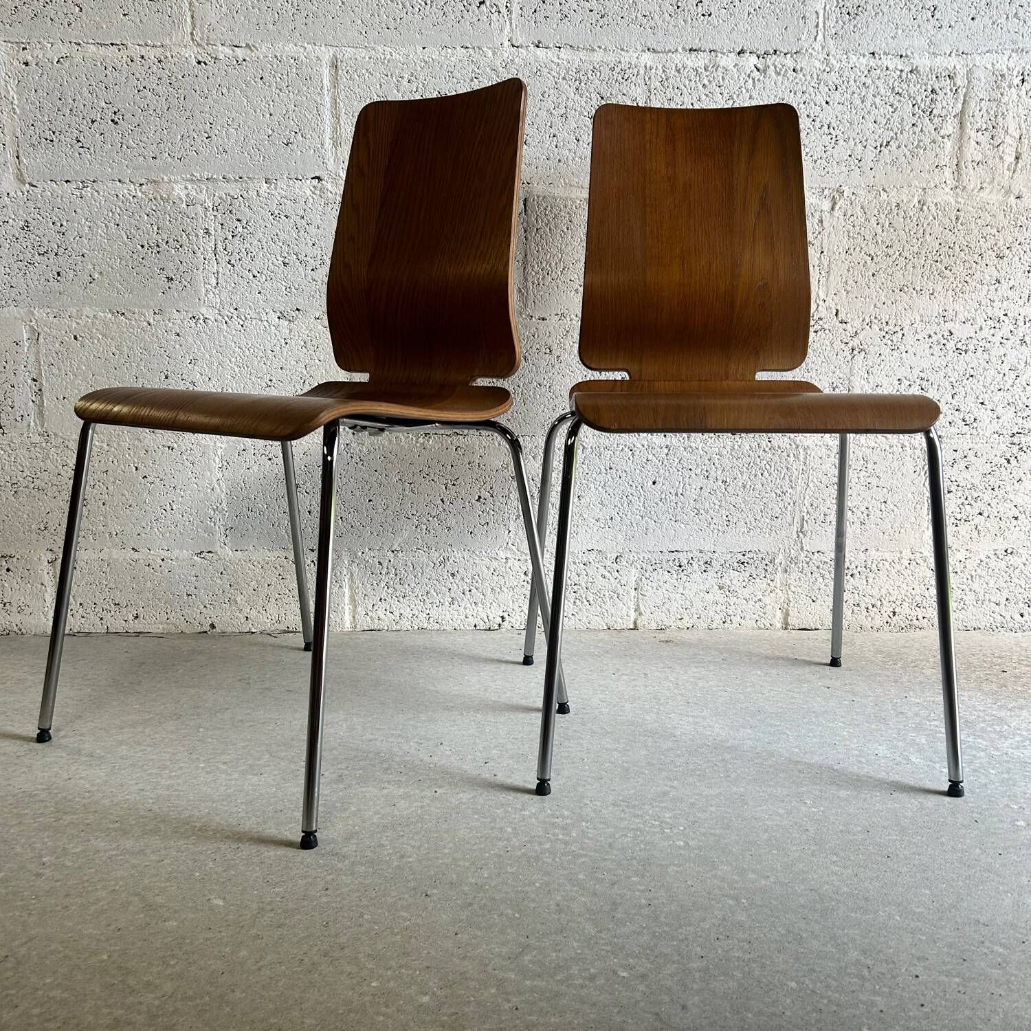 Pair of GILBERT model wood and metal chairs by Carina Bengs for IKEA 1999