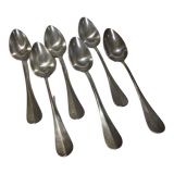 6 vintage silver plated soup spoons with hallmarks