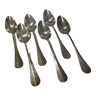 6 tablespoons in silver metal poinconnées