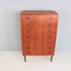 Mid-century modern Danish chest of seven drawers, tallboy in teak, 1960s