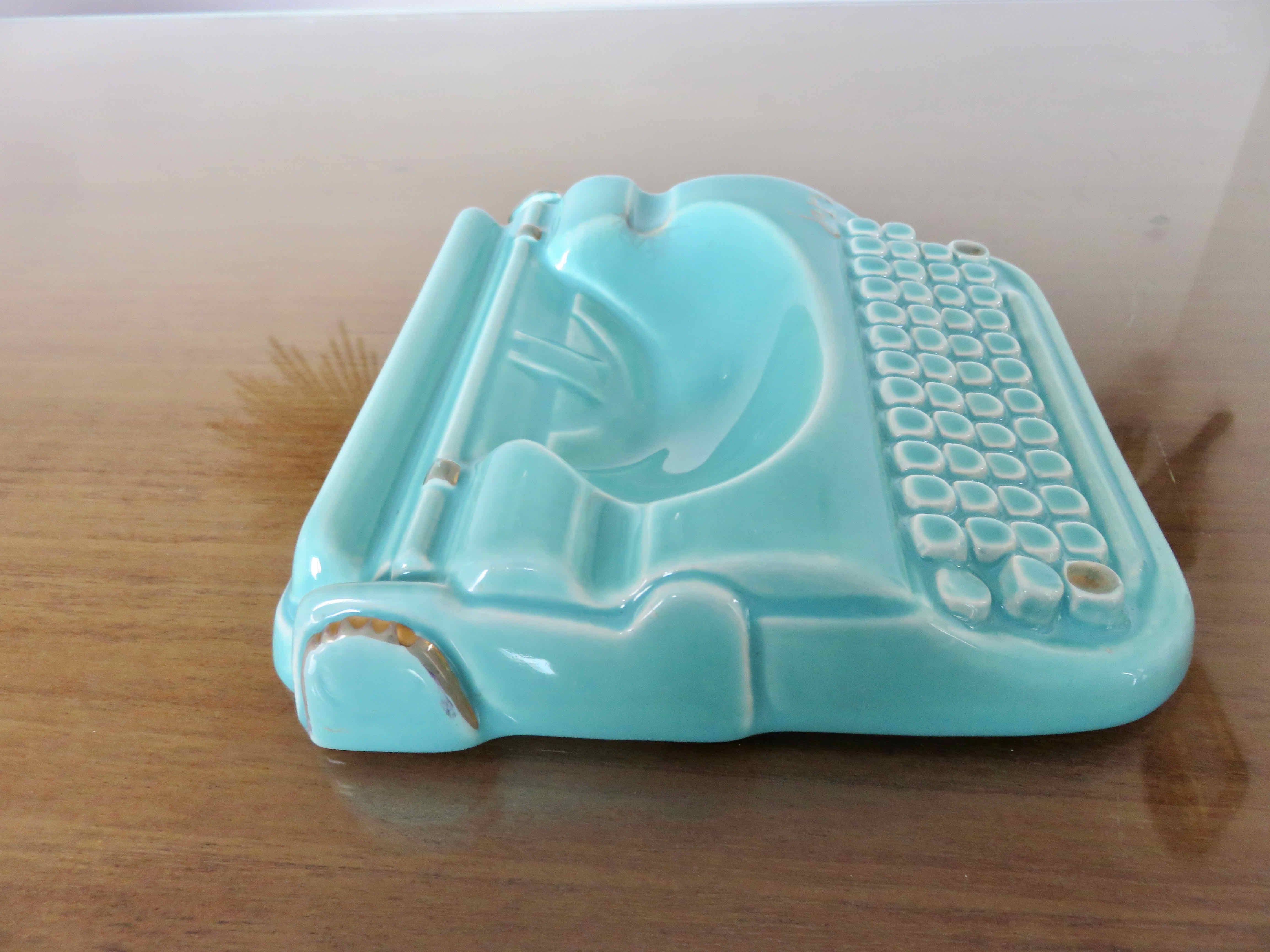 Ashtray japy machinę to write ceramic 50s 60s