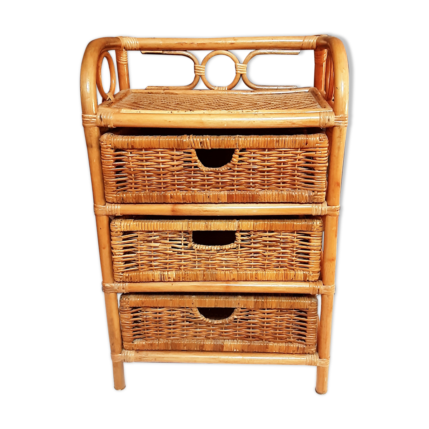 Meuble en rotin vintage