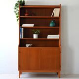Swedish teak bookcase with hinged doors