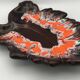 Ceramic center dish from vallauris leaf shape 42 cm