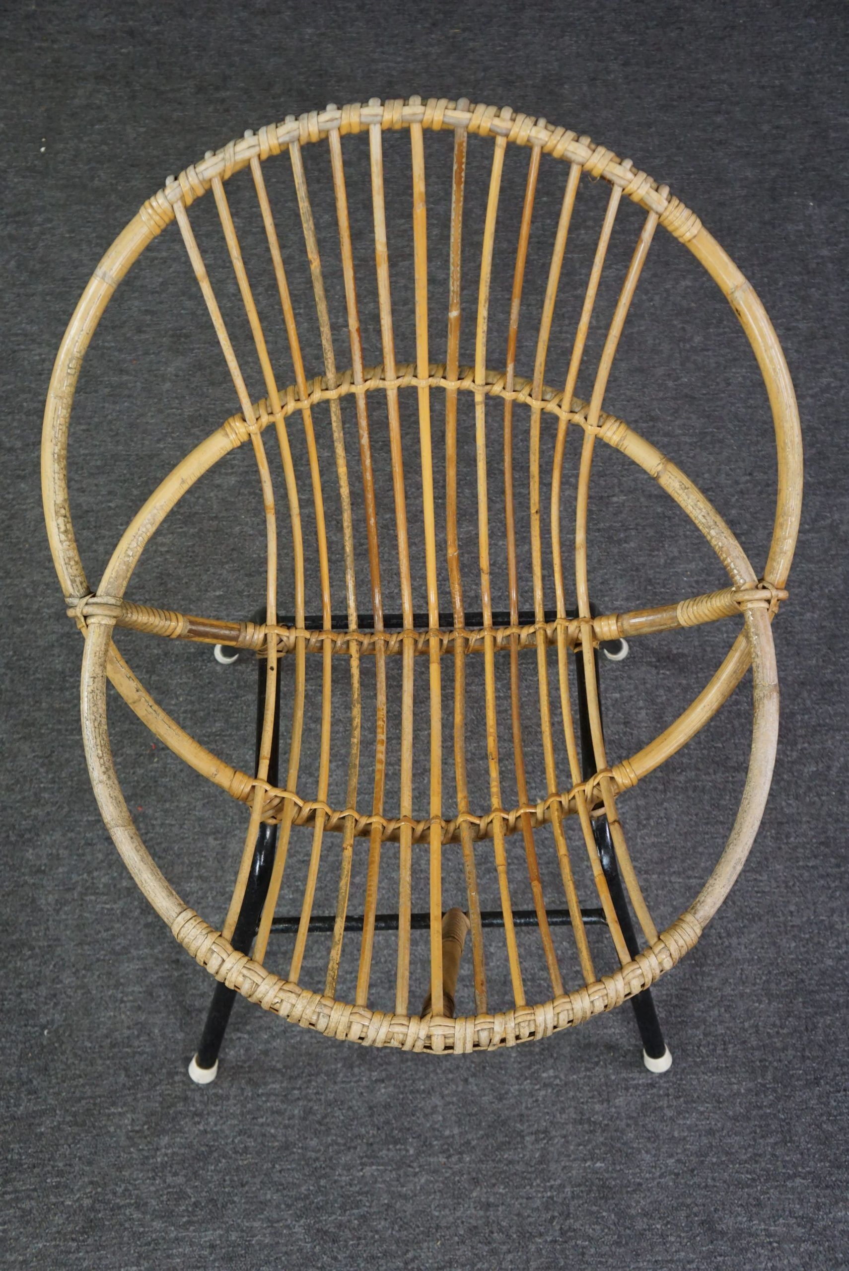 Rattan armchair Dutch Design 1960
