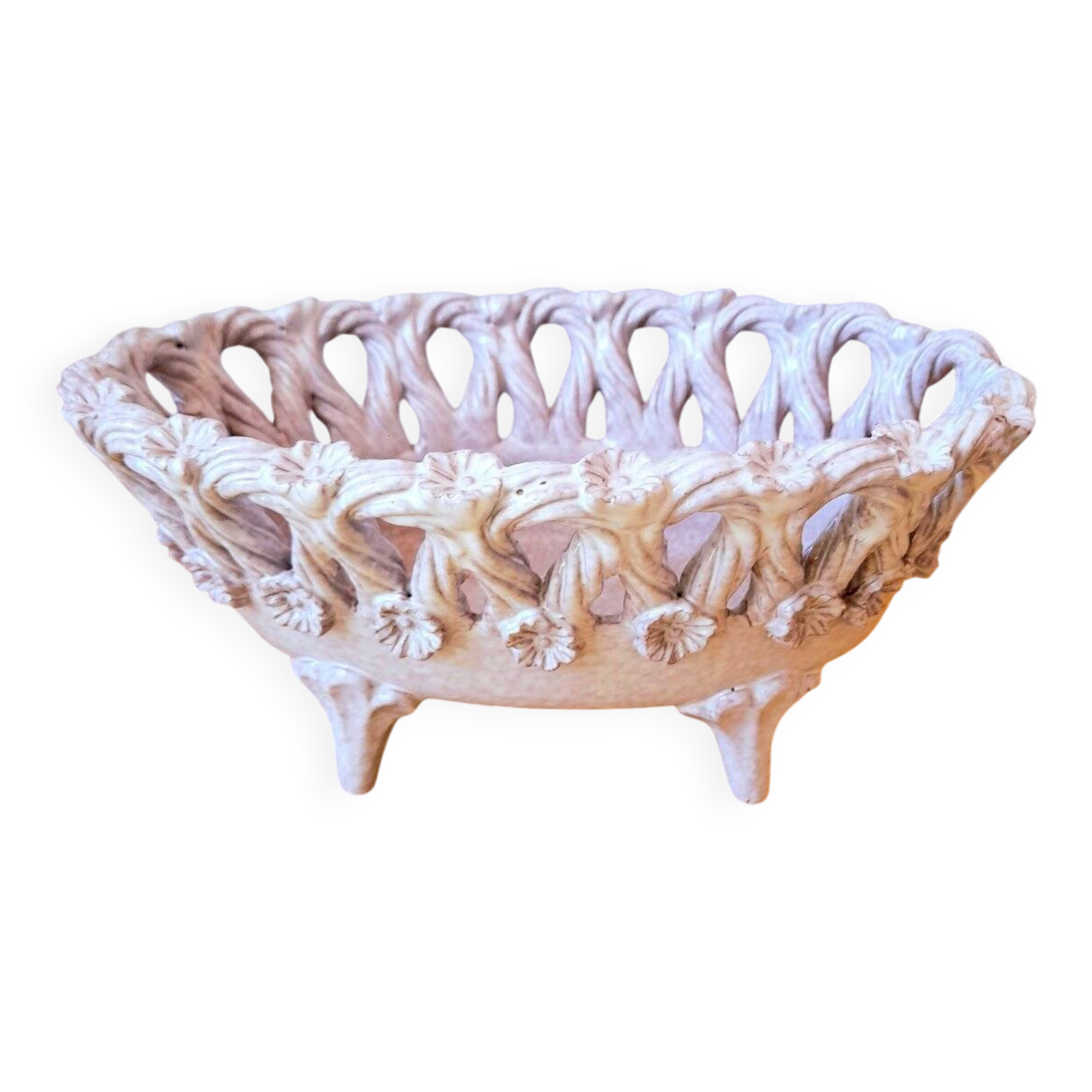 Natural Italian ceramic fruit bowl