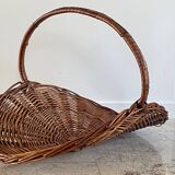 Vintage Rattan Log Basket