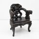 Pair of Chinese Qing Dynasty Carved Dragon Armchairs,Ebonized Hardwood,19th