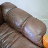Mid-Century Teak and Leather 3-Seater Sofa from Ekornes, 1970s