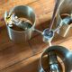 Lustre/suspension space age vintage 1970 alu brosse doree