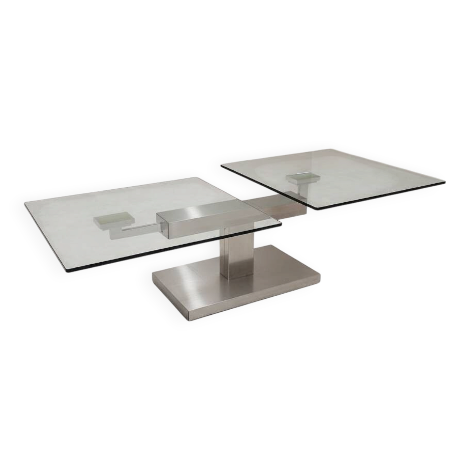 A '90s Coffetable - Glass and Stainless Steal