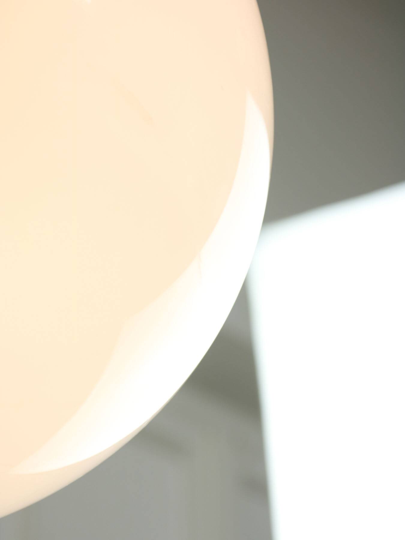 Big Mid-Century Italian Opaline & Brass Globe Pendant Lamp