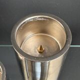 Chrome cylinder candlesticks from the 1980s