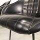 Vintage black skai armchairs