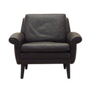 Brown leather armchair, Danish design, 1960s, designer: Aage Christiansen,