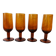 4 vintage aperitif glasses in amber glass