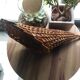 Large vintage woven wicker basket, cornucopia shape, to hang
