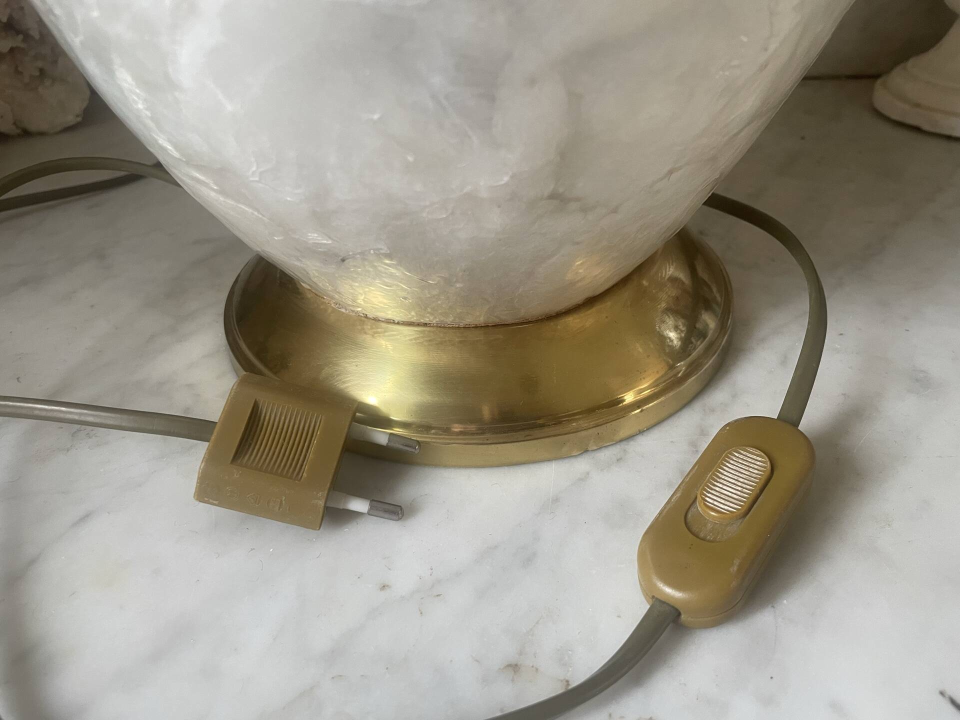 Capiz shell lamp and vintage brass