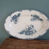Oval ironstone platter, Clairefontaine, carnation decoration
