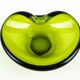 Holmegaard glass platter in olive green, organic form, Danish design, 1970s