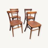 Set of 4 wooden bistro chairs
