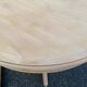 Renovated round extendable dining table with a central wooden leg, 110-210cm.