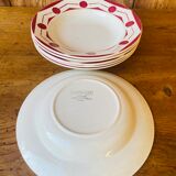 Set of 6 hollow plates old DIGOUIN model 'Chives'