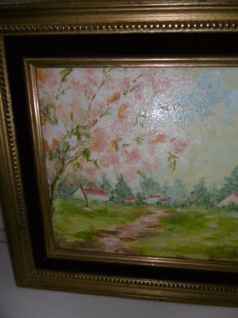 Table oil on vintage panel 1950