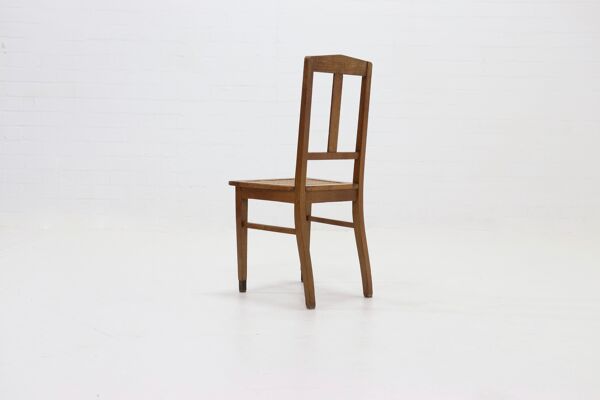 Chaise en chêne et canne de l’école d’Amsterdam Années 1920