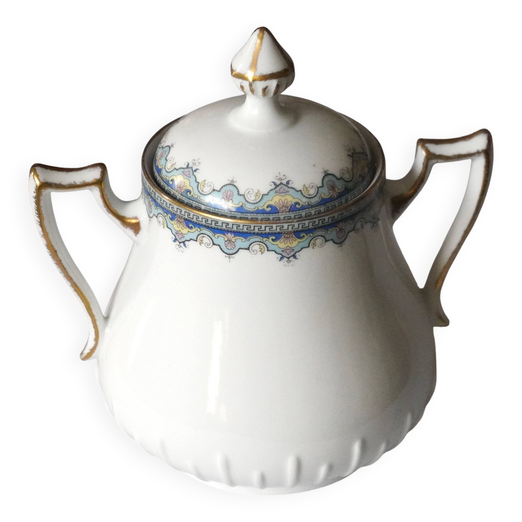 White Limoges porcelain sugar bowl/sugar pot