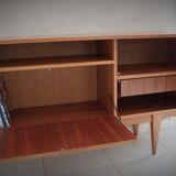 Scandinavian design sideboard in teak and teak veneer