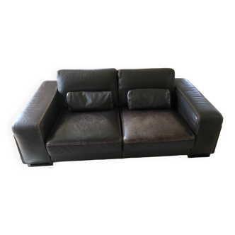 Canapé cuir chocolat Roche Bobois