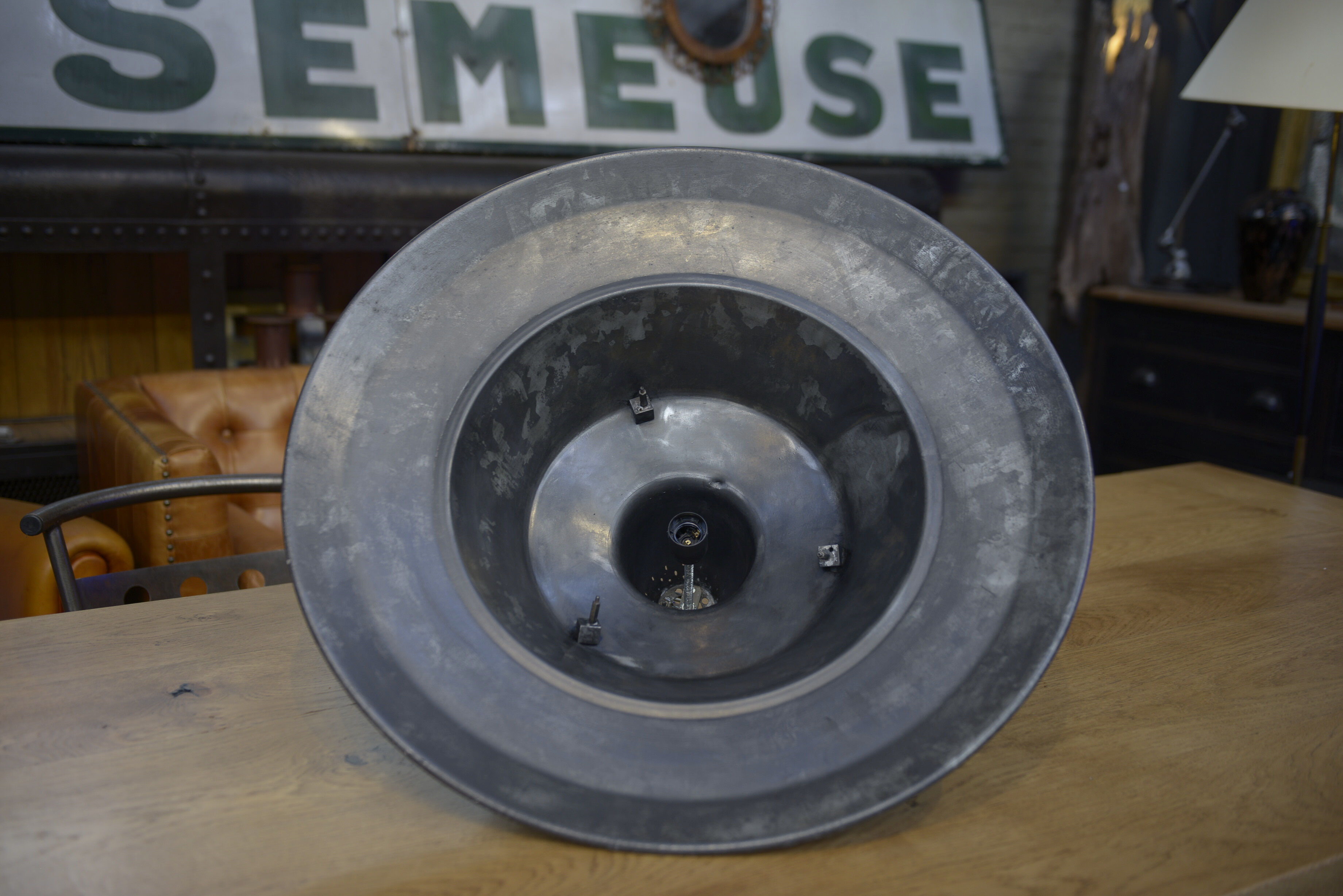 Pendant lamps in galvanized metal 1960