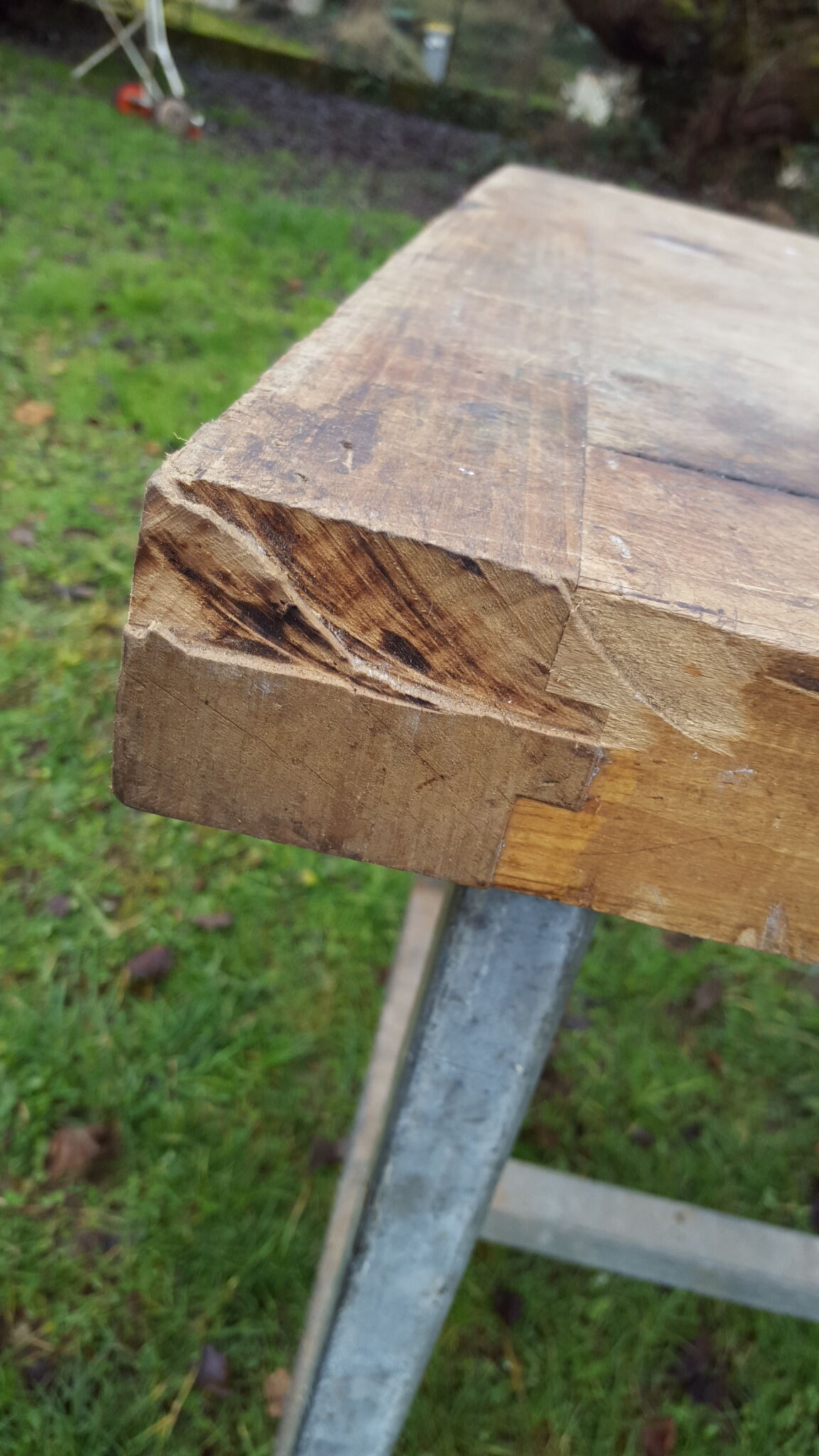 Work table, workshop, log