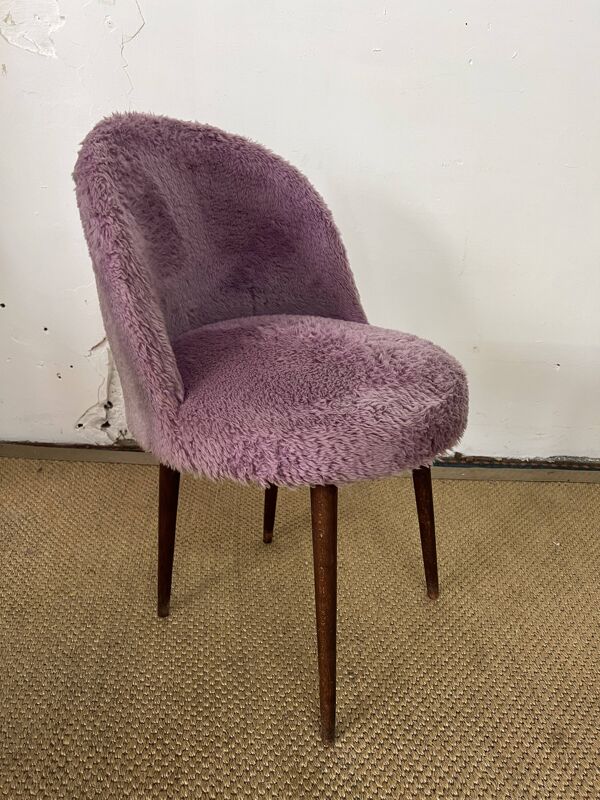 Chaise moumoute Lilas vintage