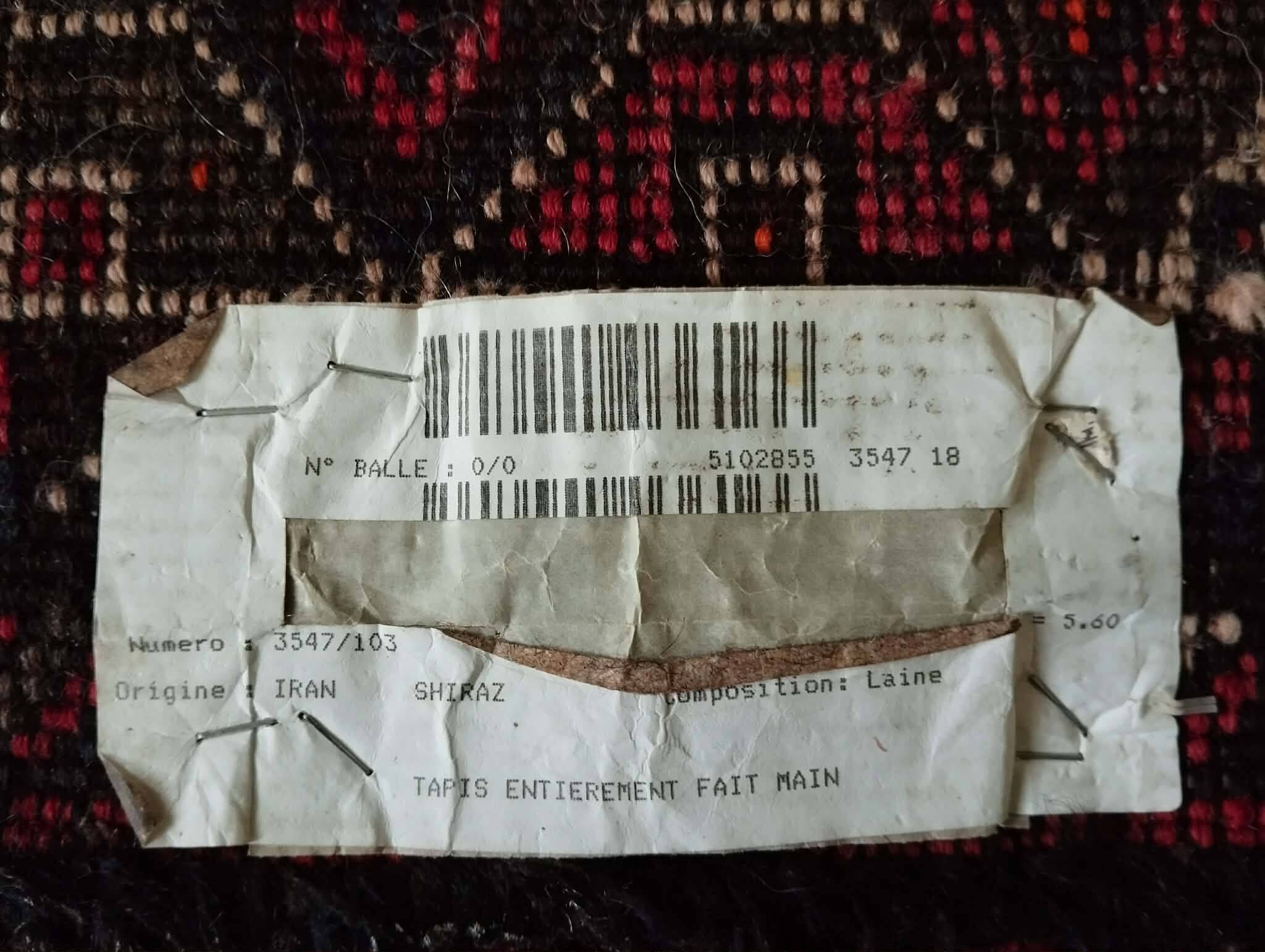 Handmade Persian Shiraz rug 280x200cm