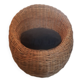 Fauteuil "œuf" en rotin