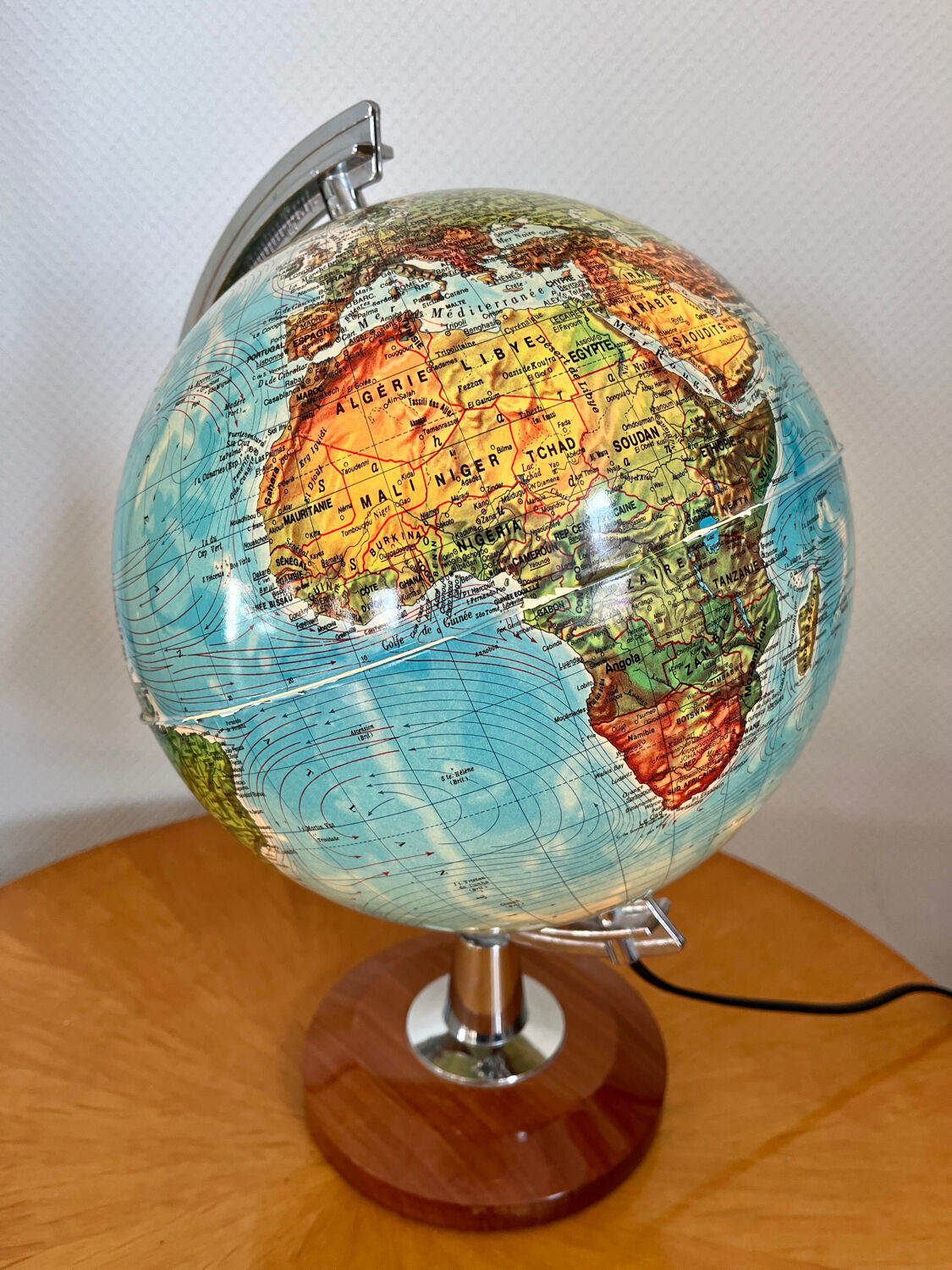 Vintage luminous earth globe