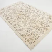 5x9 Ivory & Cream Oriental Persian Rug, Vintage Classic Home Decor Carpet