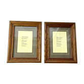 Set of 2 old frames in solid oak