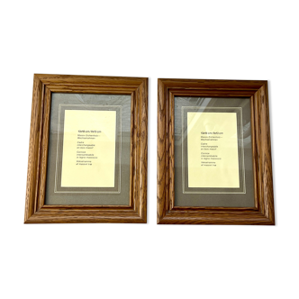 Set of 2 old frames in solid oak