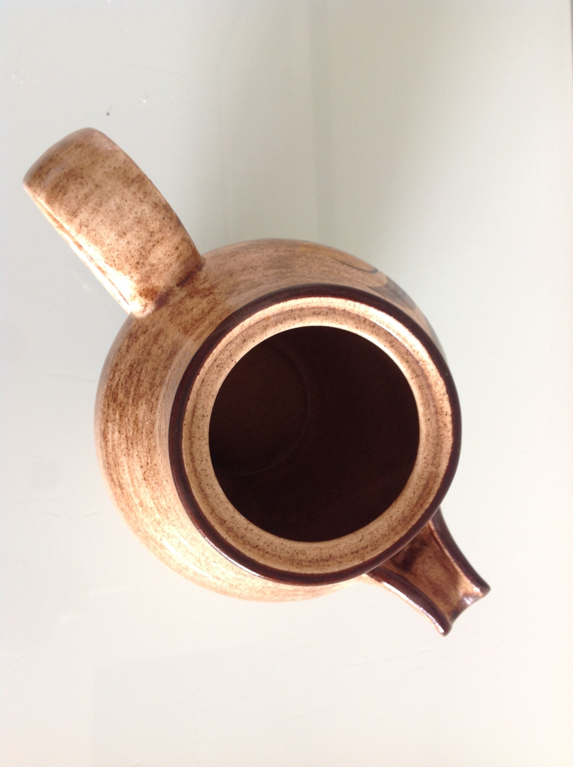 Beige pitcher in glazed ceramic from Salins vintage 60s-70s