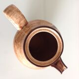 Beige pitcher in glazed ceramic from Salins vintage 60s-70s